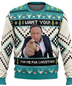 2025 I Want You Alex Jones Ugly Christmas Sweater