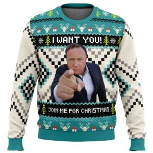 2025 I Want You Alex Jones Ugly Christmas Sweater