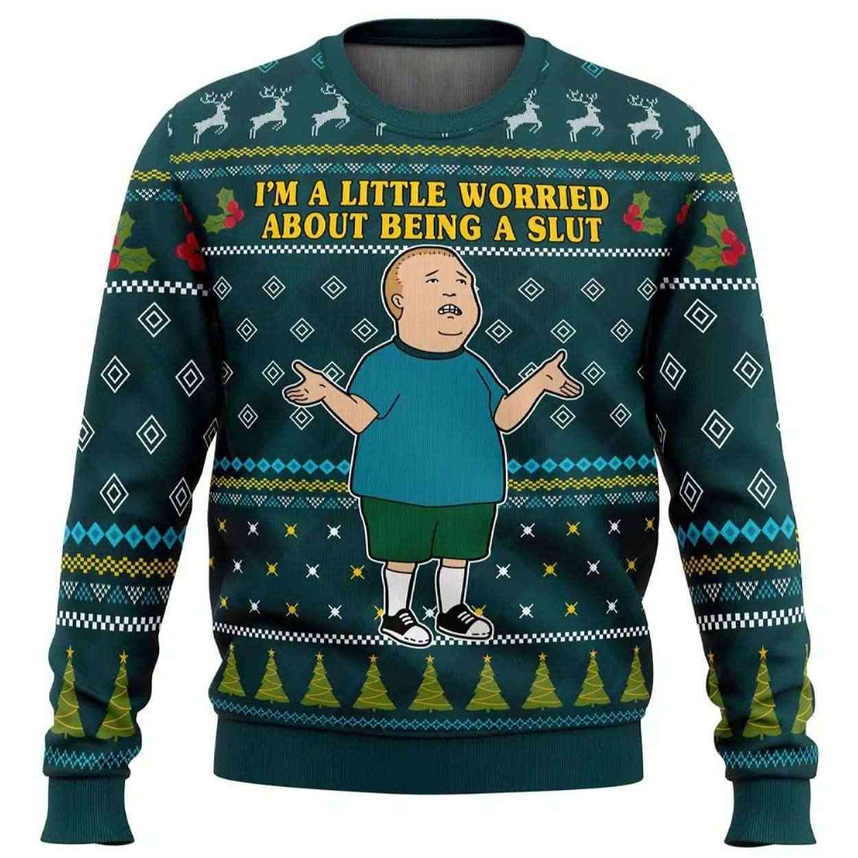 2025 I'm a Little Worried King Of The Hill Ugly Christmas Sweater