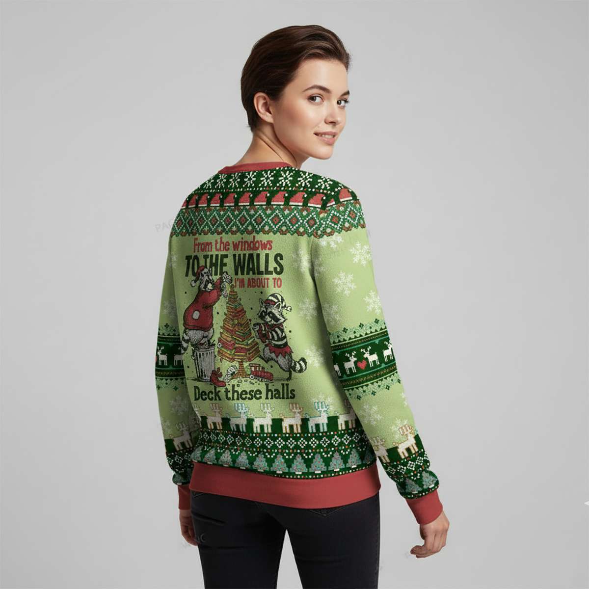 Alternative view of 2025 I'm About To Deck These Halls Ugly Christmas Sweater