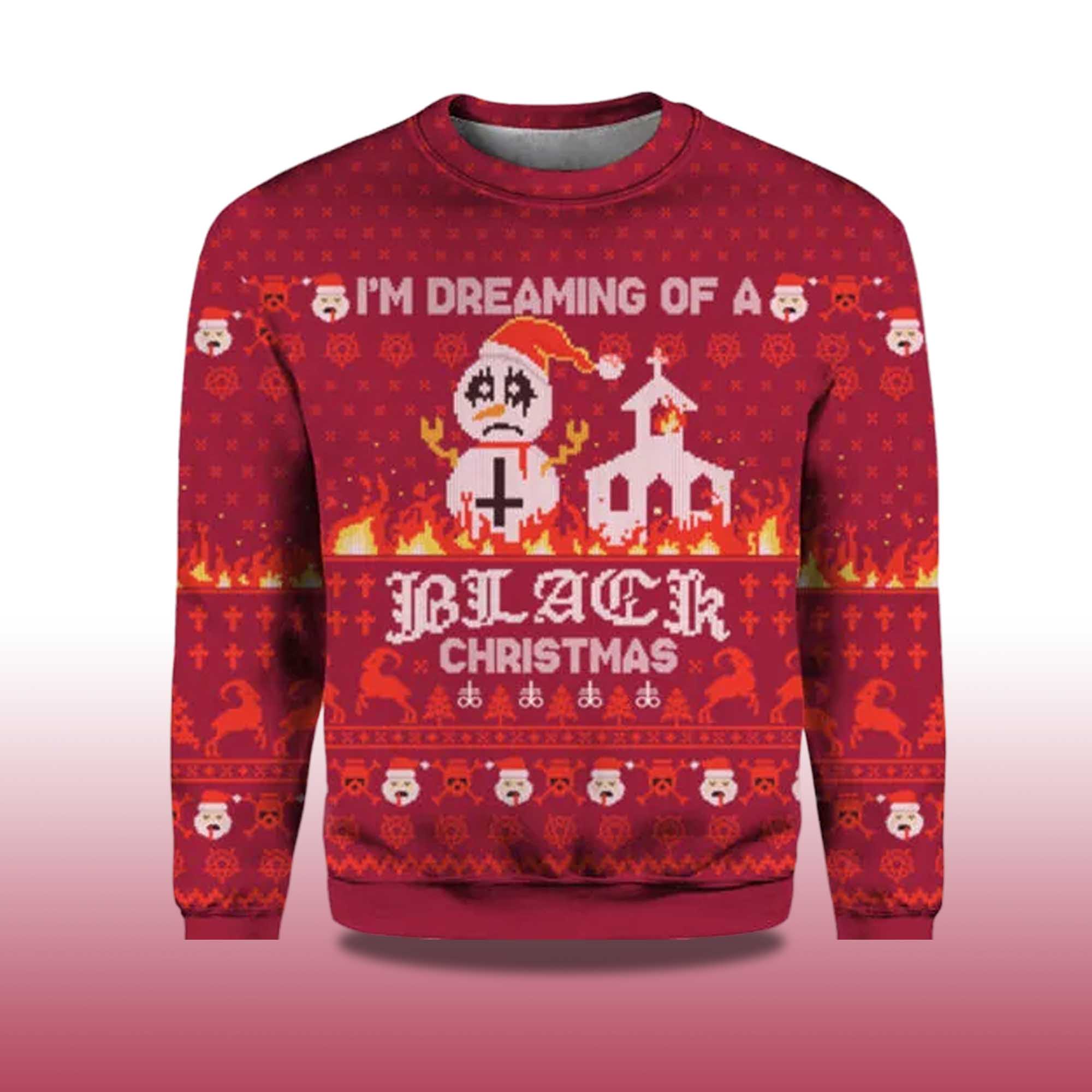 Alternative view of 2025 I'm Dreaming Of A Black Christmas Ugly Sweater