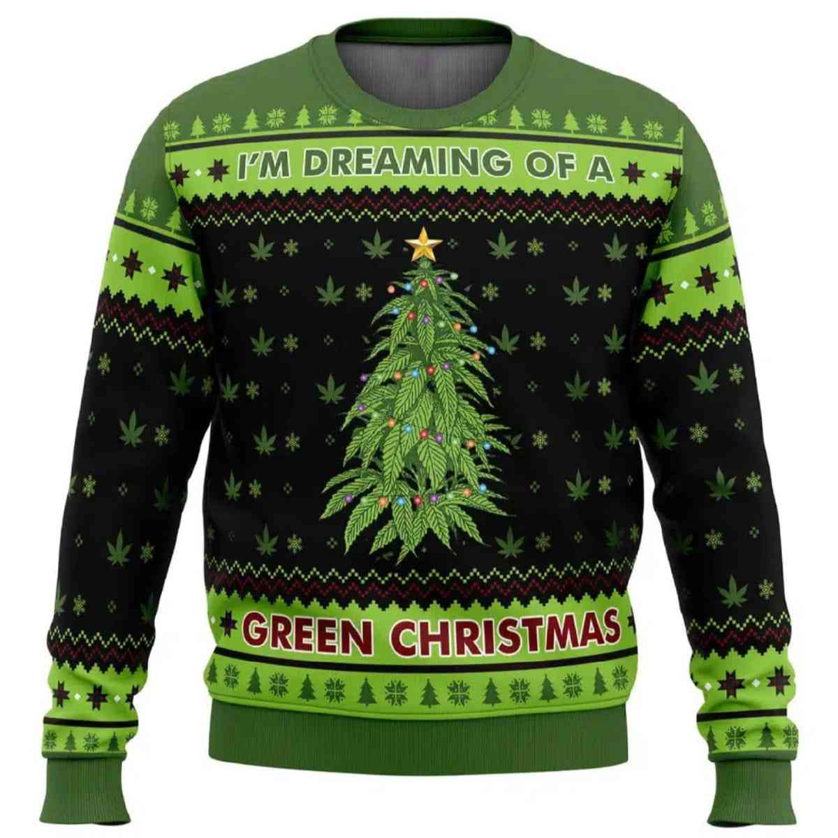 2025 I'm Dreaming of a Green Christmas Ugly Christmas Sweater