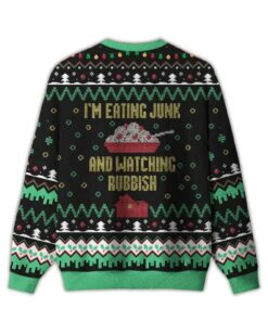 Alternative view of 2025 I'm Eating Junk and Watching Rubbish Ugly Christmas Sweater