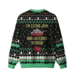 Alternative view of 2025 I'm Eating Junk and Watching Rubbish Ugly Christmas Sweater