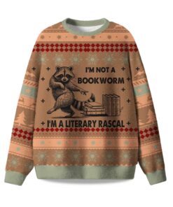 2025 I'm Not A Bookworm I'm A Literary Rascal Ugly Christmas Sweater