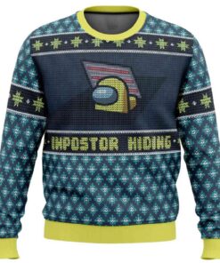 2025 Impostor Hiding Among Us Ugly Christmas Sweater