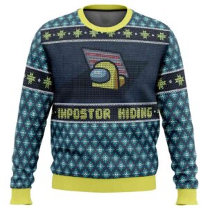 2025 Impostor Hiding Among Us Ugly Christmas Sweater