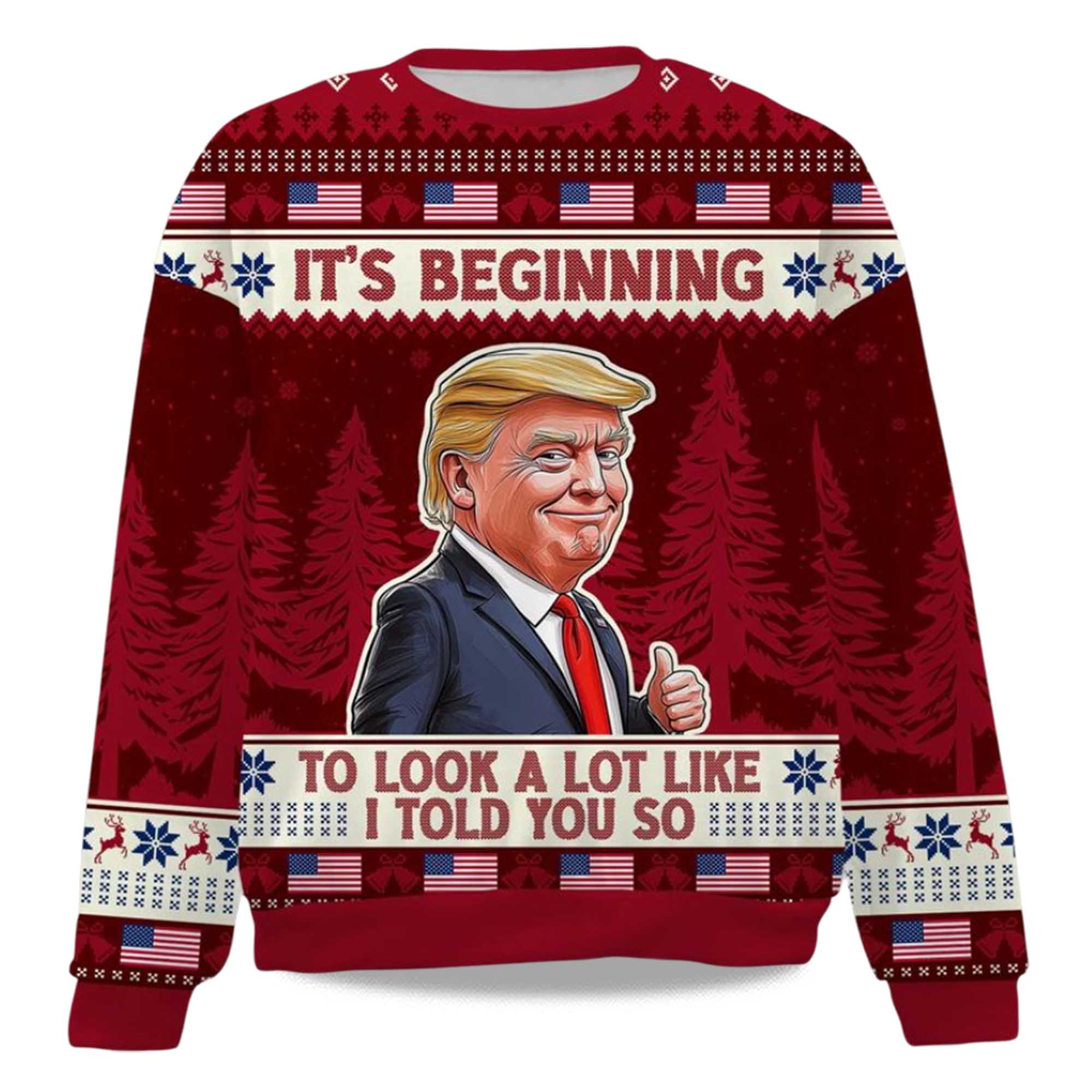 Alternative view of 2025 It's Beginning To Look A Lot Like I Told You So Christmas Ugly Sweater