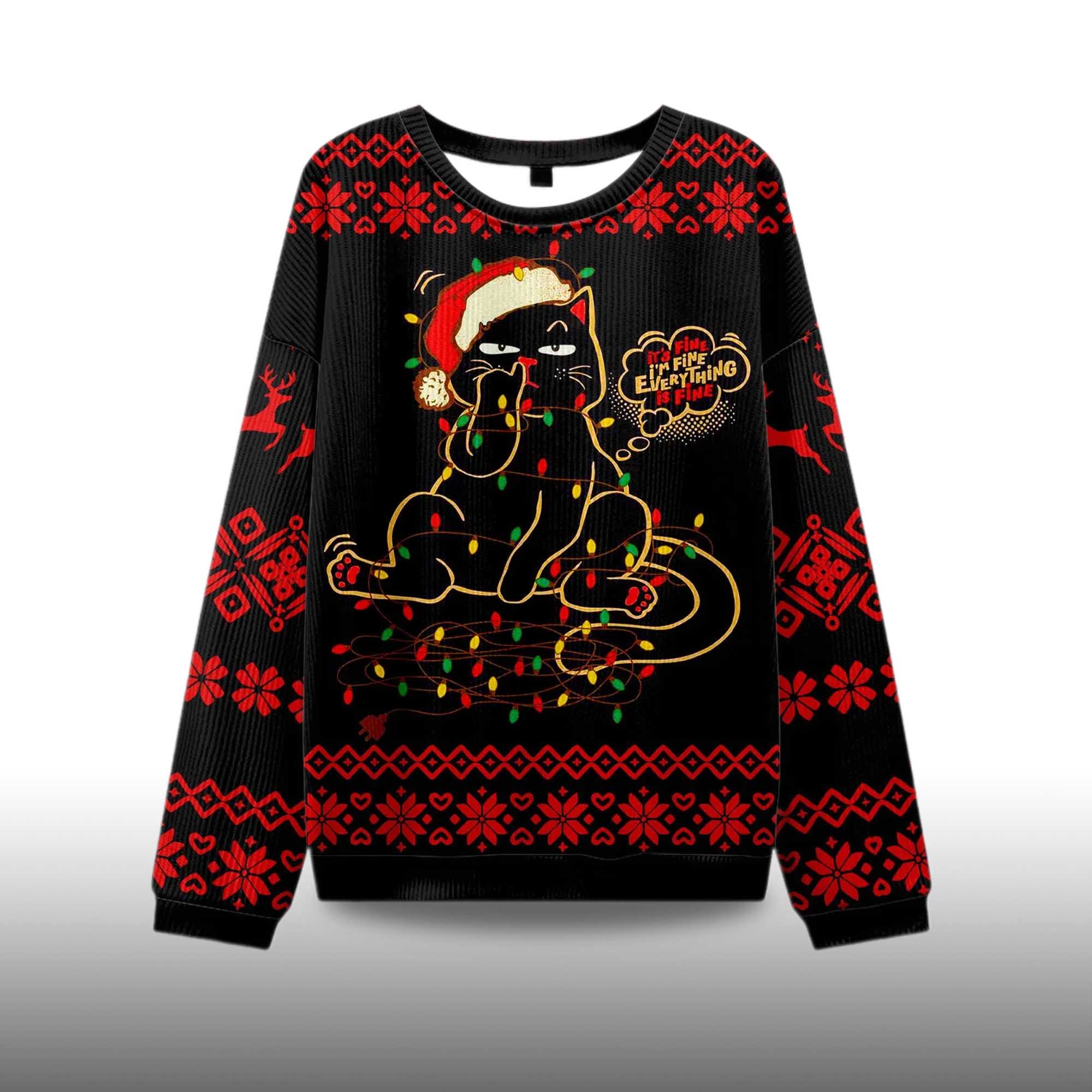 Alternative view of 2025 It's Fine I'm Fine EveryThing Is Fine Ugly Christmas Sweater