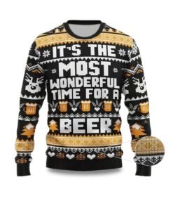 2025 It's The Most Wonderful Time For A Beer Ugly Christmas Sweater