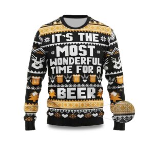 2025 It's The Most Wonderful Time For A Beer Ugly Christmas Sweater