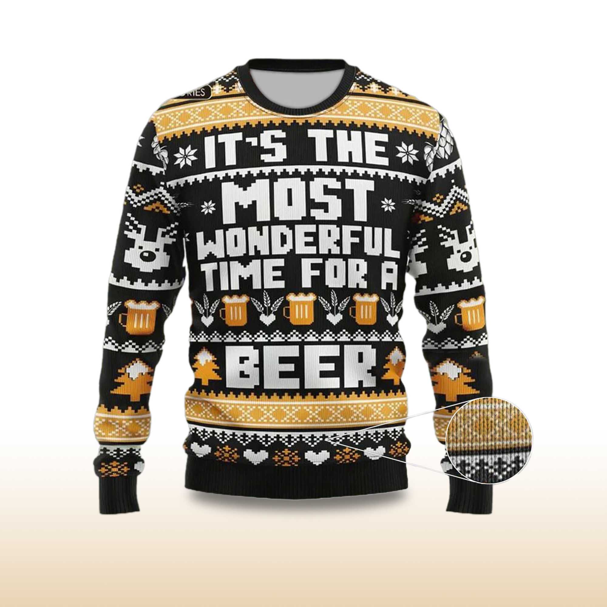Alternative view of 2025 It's The Most Wonderful Time For A Beer Ugly Christmas Sweater