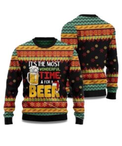 2025 It's The Most Wonderfull Time For A Beer Ugly Christmas Sweater