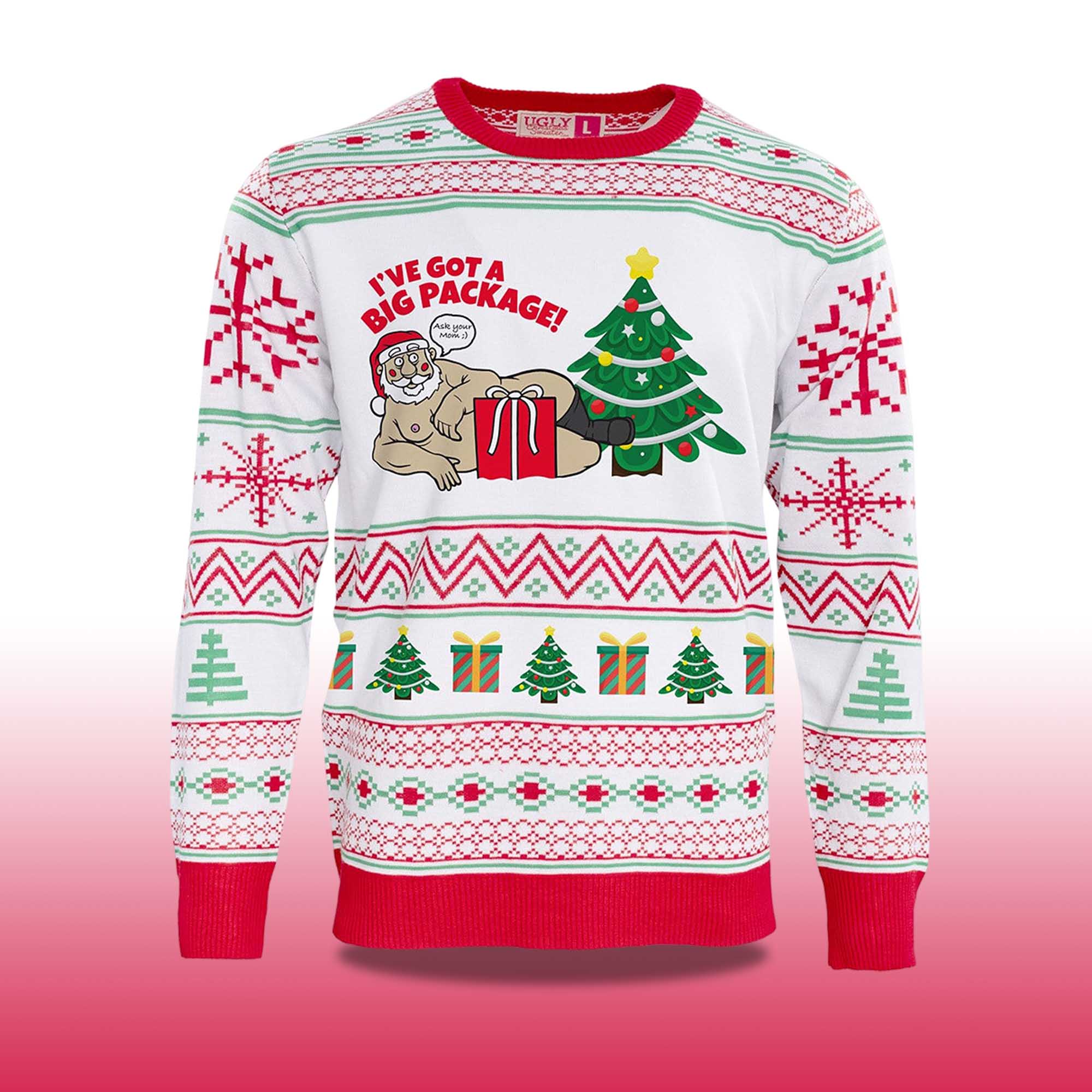 Alternative view of 2025 I've Got A Big Package Santa Ugly Christmas Sweater