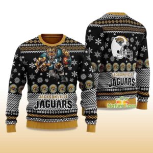 Alternative view of 2025 Jacksonville Jaguar Football Ugly Christmas Sweater