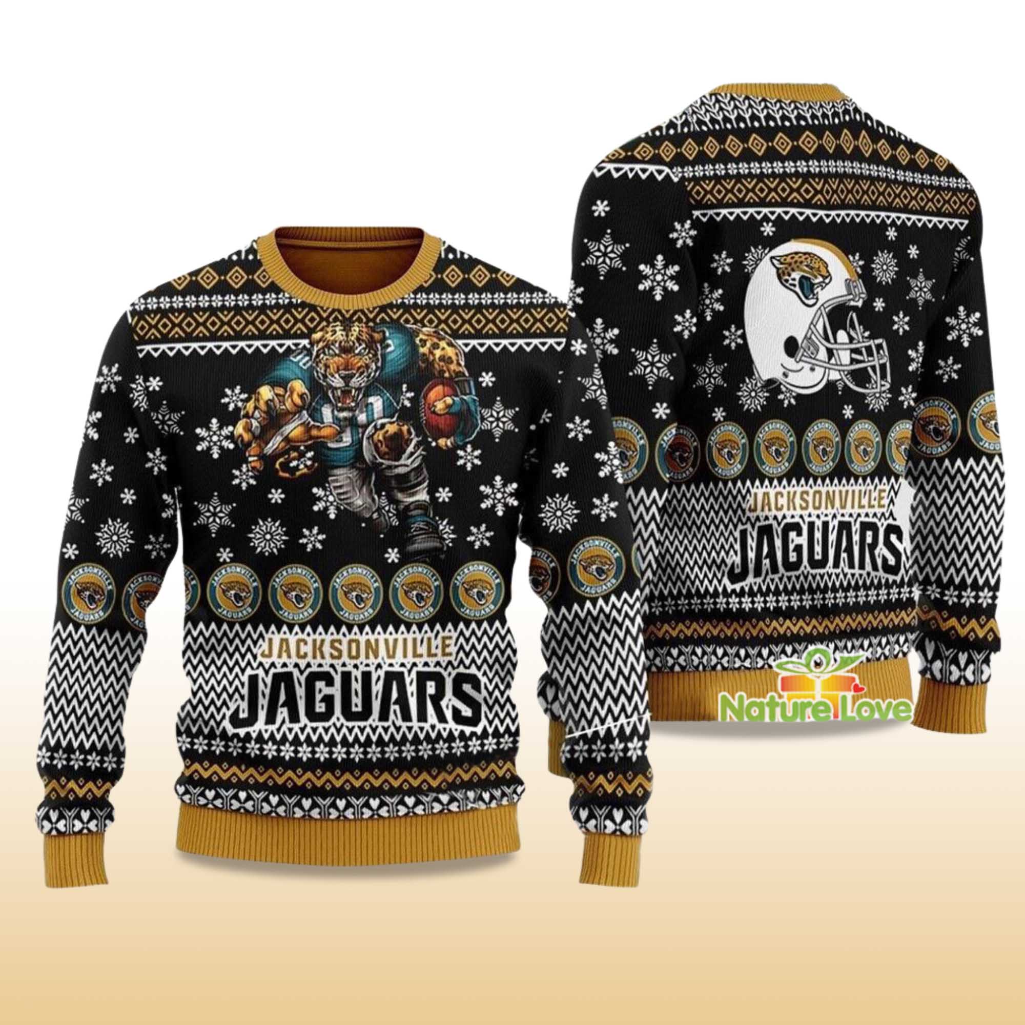 Alternative view of 2025 Jacksonville Jaguar Football Ugly Christmas Sweater