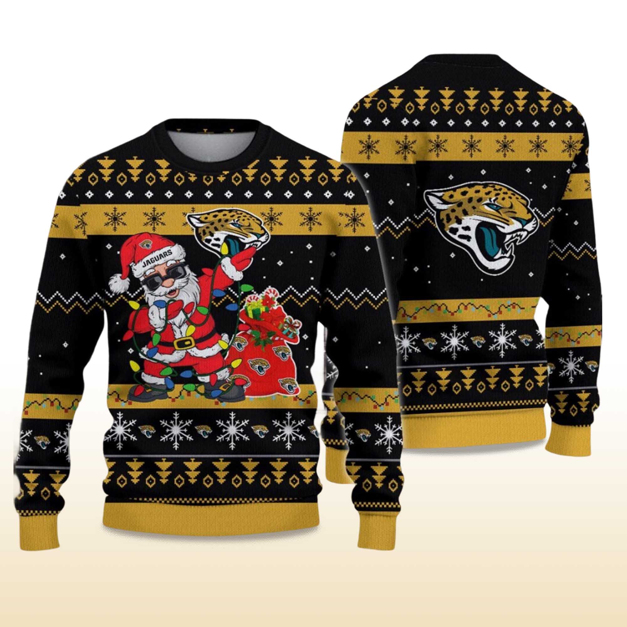 Alternative view of 2025 Jaguars Santa Claus Ugly Christmas Sweater