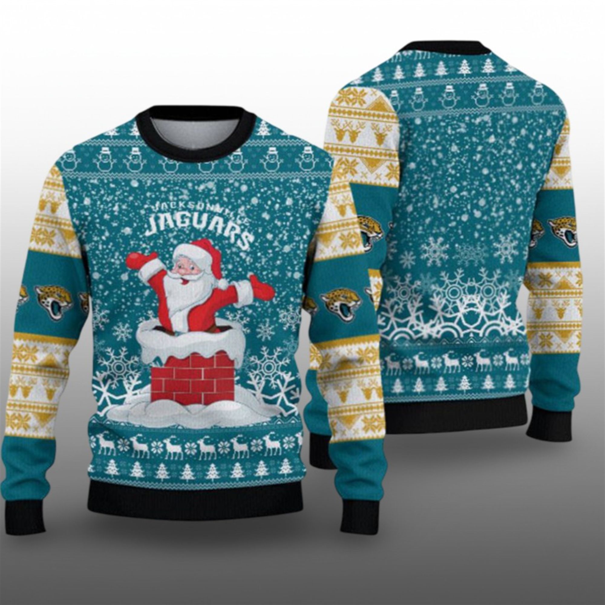 2025 Jaguars Santa Ugly Christmas Sweater - Grishko.com