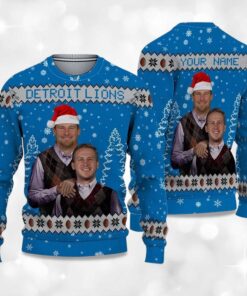 Alternative view of 2025 Jared Goff Dan Campbell Football Ugly Christmas Sweater 2025