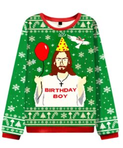 2025 Jesus Birthday Boy Christmas Ugly Sweater