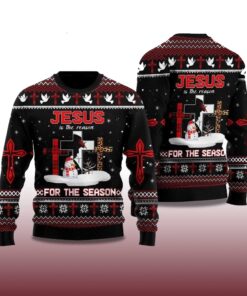 Alternative view of 2025 Jesus The Reason for The Season Ugly Christmas Sweater