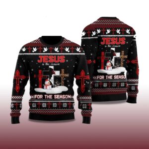 Alternative view of 2025 Jesus The Reason for The Season Ugly Christmas Sweater