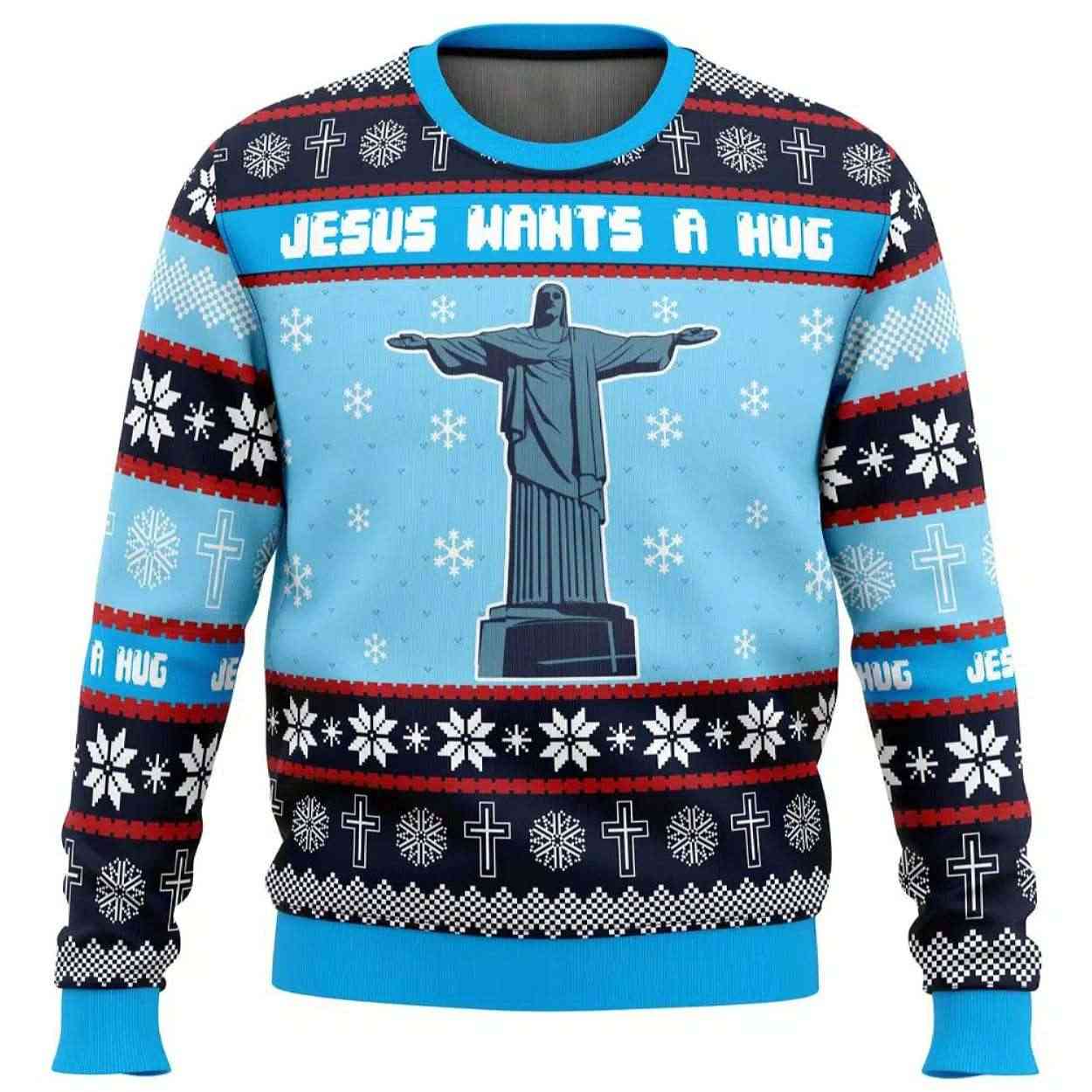 2025 Jesus Wants a Hug Hellsing Ugly Christmas Sweater
