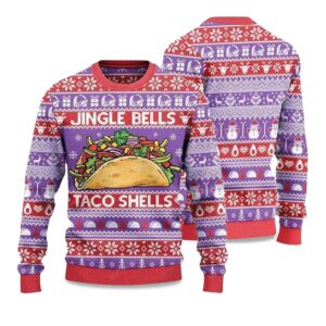 2025 Jingle Bells Taco Shells Ugly Christmas Sweater