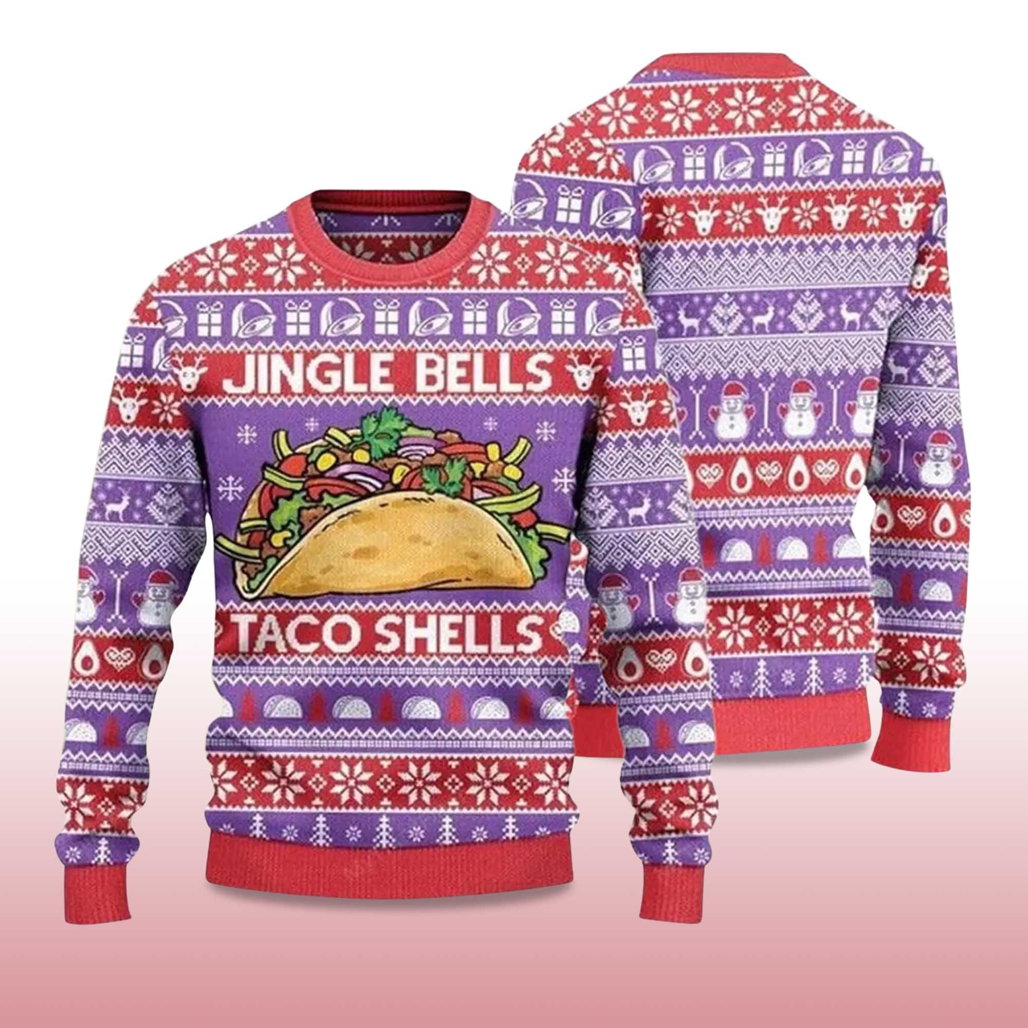 Alternative view of 2025 Jingle Bells Taco Shells Ugly Christmas Sweater