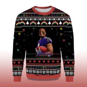 Alternative view of 2025 J.K. Dobbins RB Baltimore Ravens Ugly Sweater