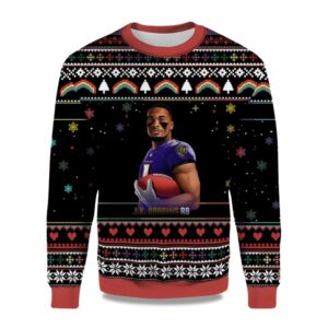 2025 J.K. Dobbins RB Baltimore Ravens Ugly Sweater