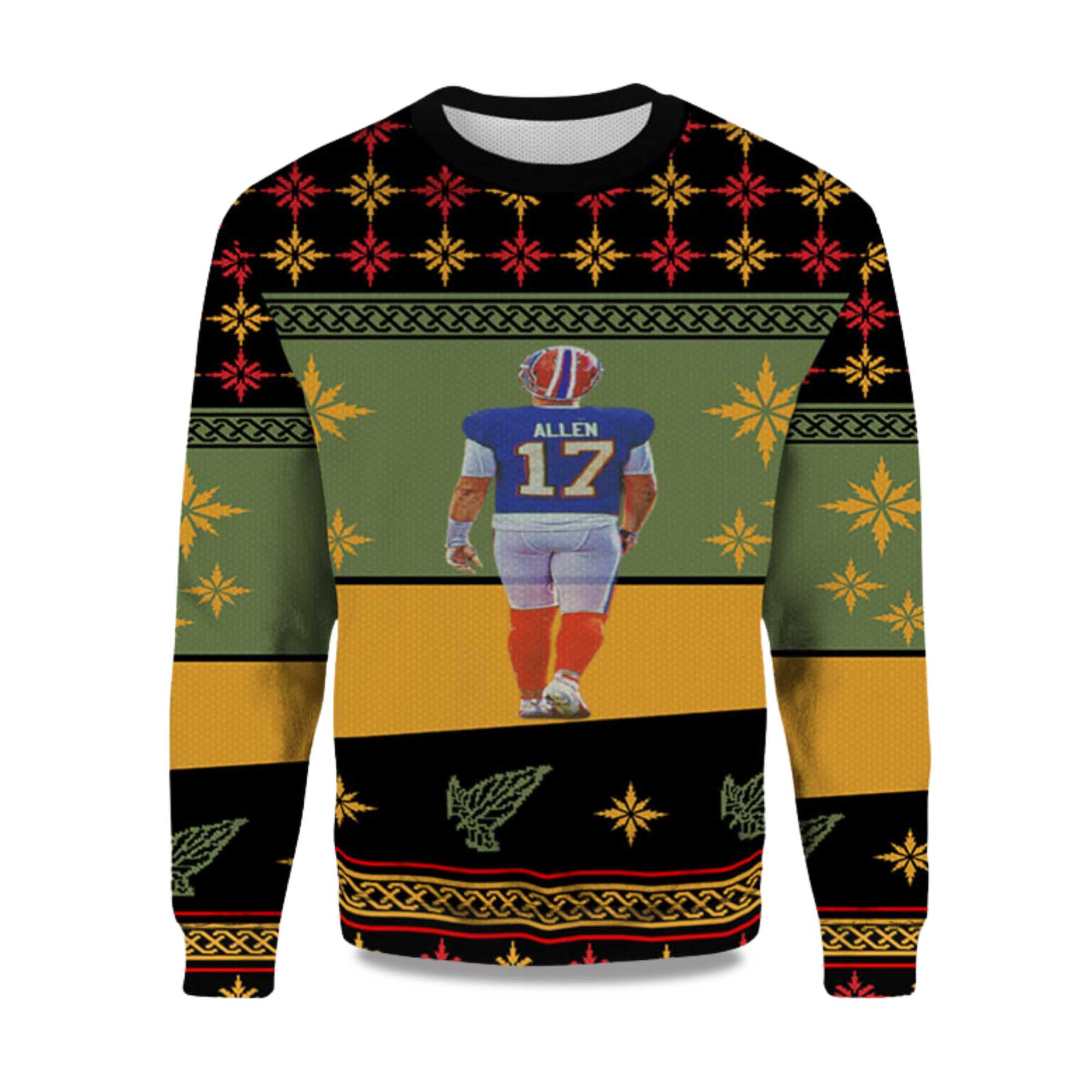 2025 Josh Allen Quarterback Ugly Christmas Sweater