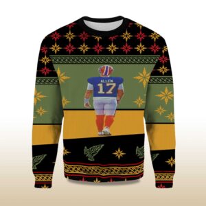 Alternative view of 2025 Josh Allen Quarterback Ugly Christmas Sweater