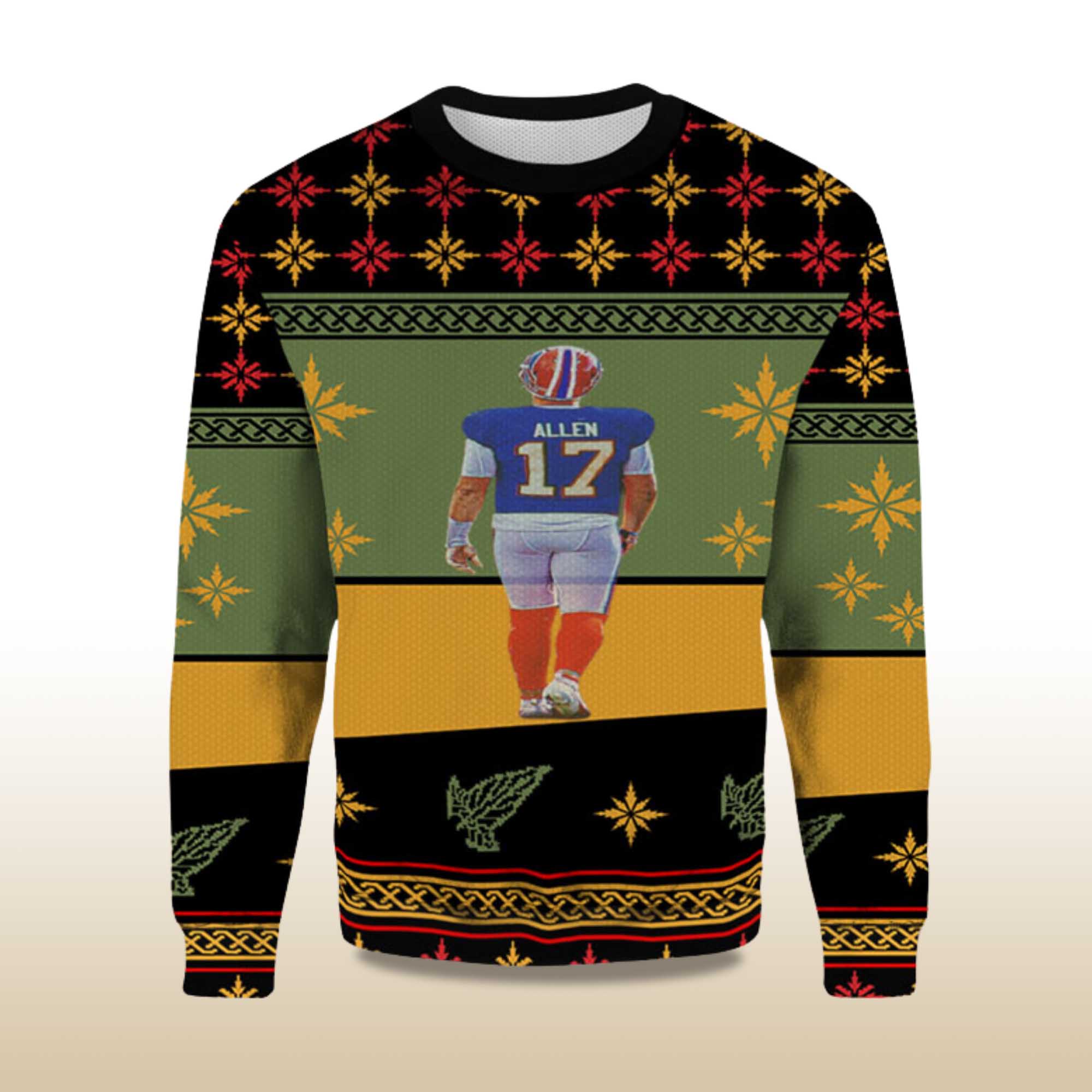 Alternative view of 2025 Josh Allen Quarterback Ugly Christmas Sweater