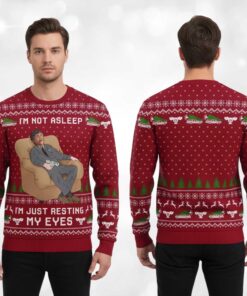 Alternative view of 2025 Just Resting My Eyes Ugly Christmas Sweater