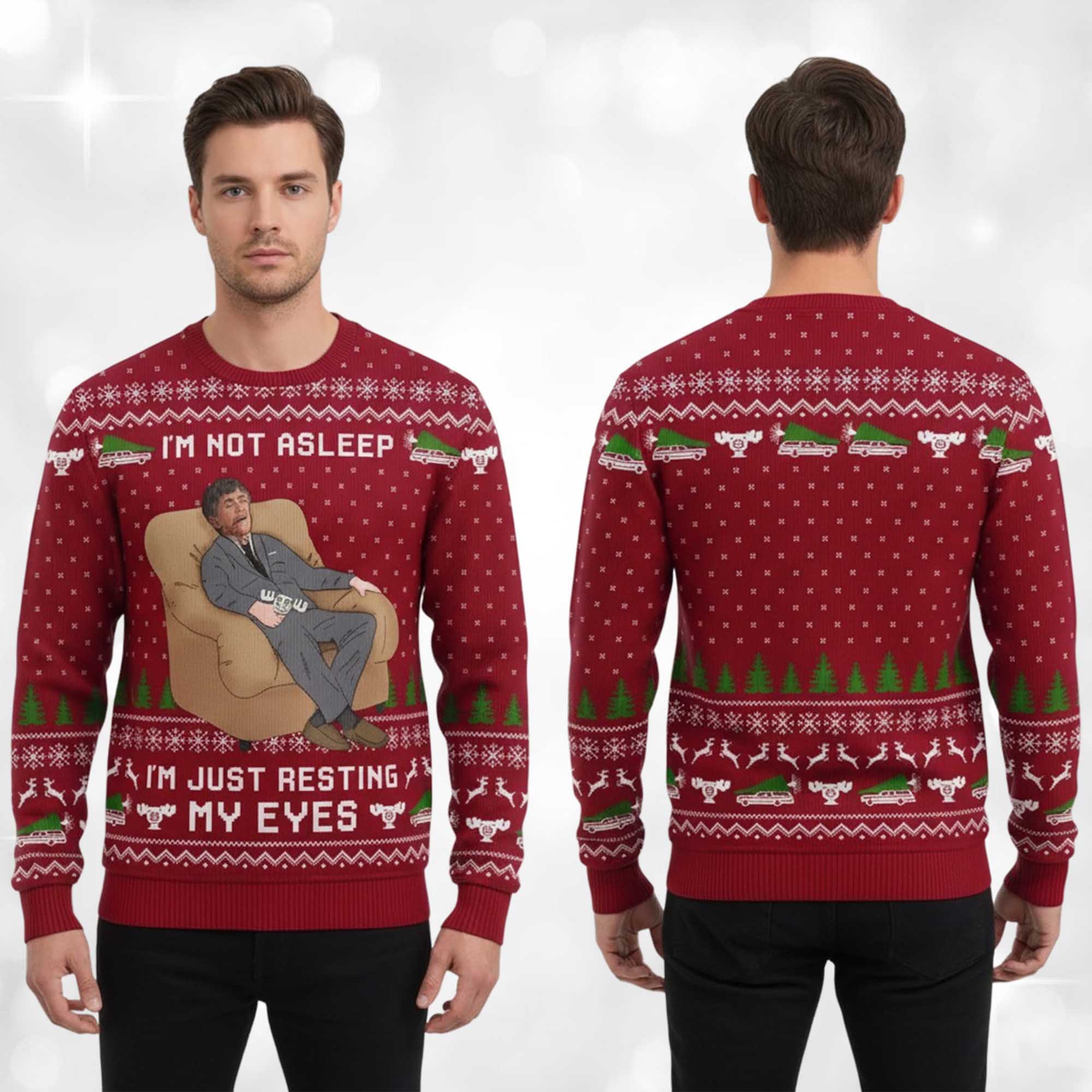 Alternative view of 2025 Just Resting My Eyes Ugly Christmas Sweater