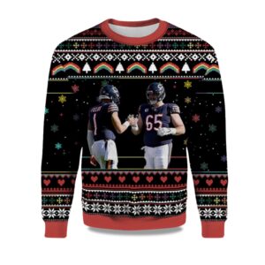 2025 Justin Fields Cody Whitehair Chicago Bears Ugly Sweater