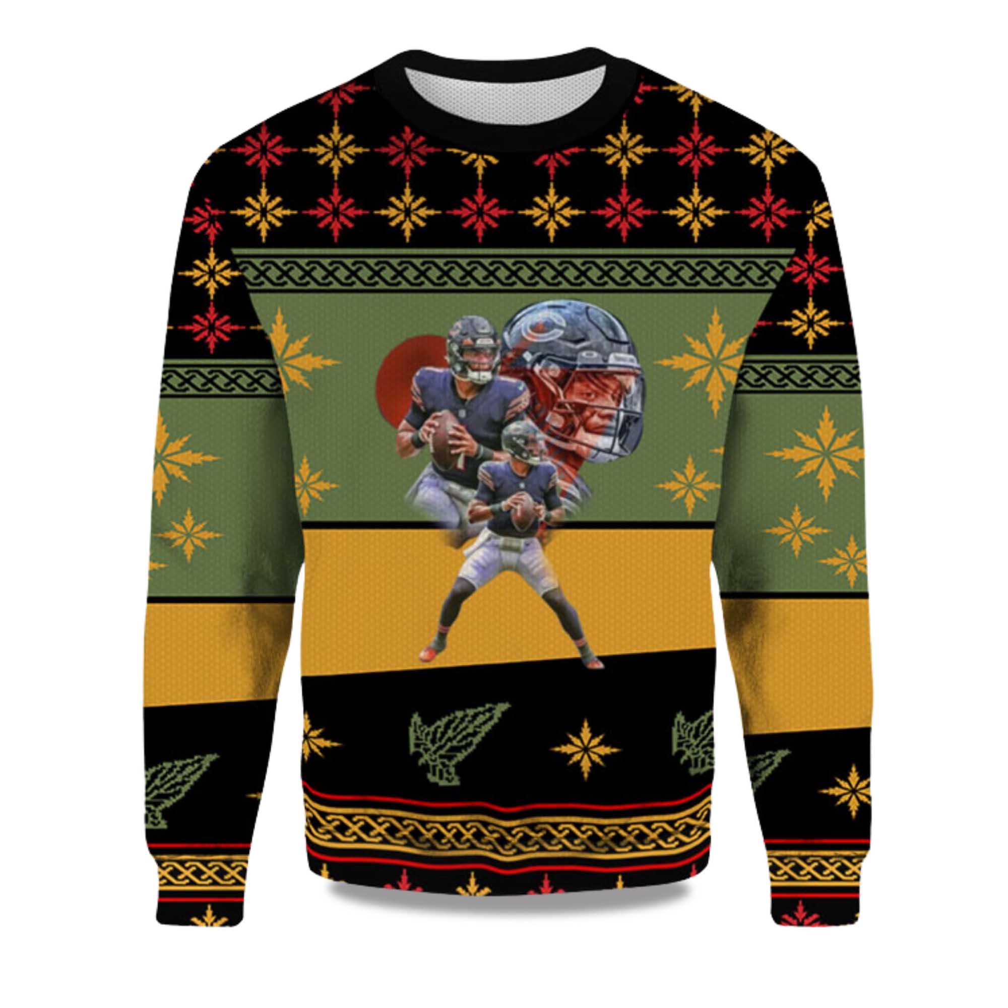 2025 Justin Fields Ugly Christmas Sweater