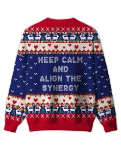 Alternative view of 2025 Keep Calm And Align The Synergy Ugly Christmas Sweater