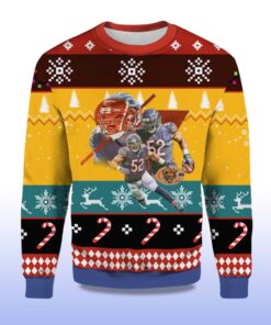 Alternative view of 2025 Khalil Mack Chicago Bears Ugly Christmas Sweater