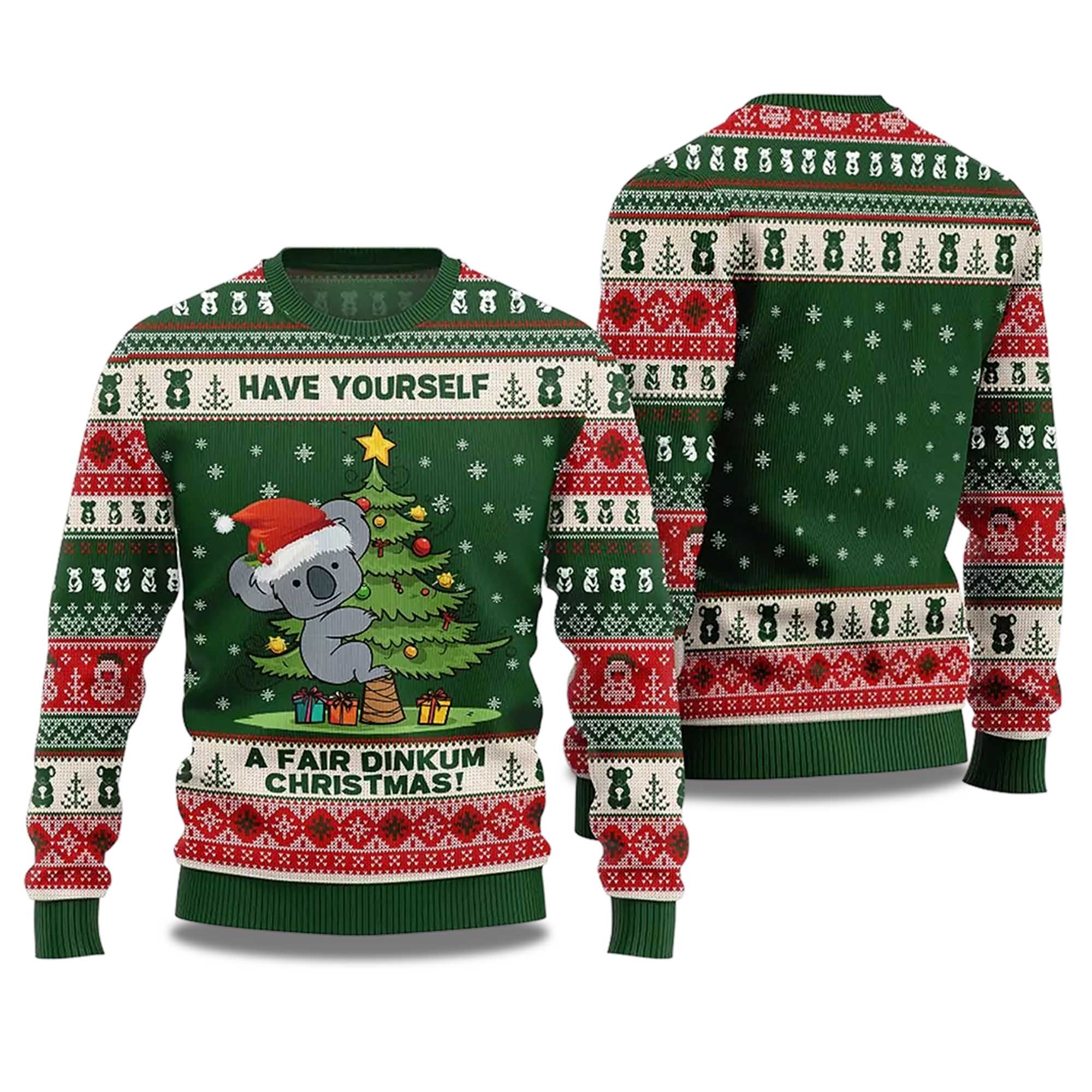 2025 Koala Have Yourself A Fair Dinkum Christmas Ugly Sweater