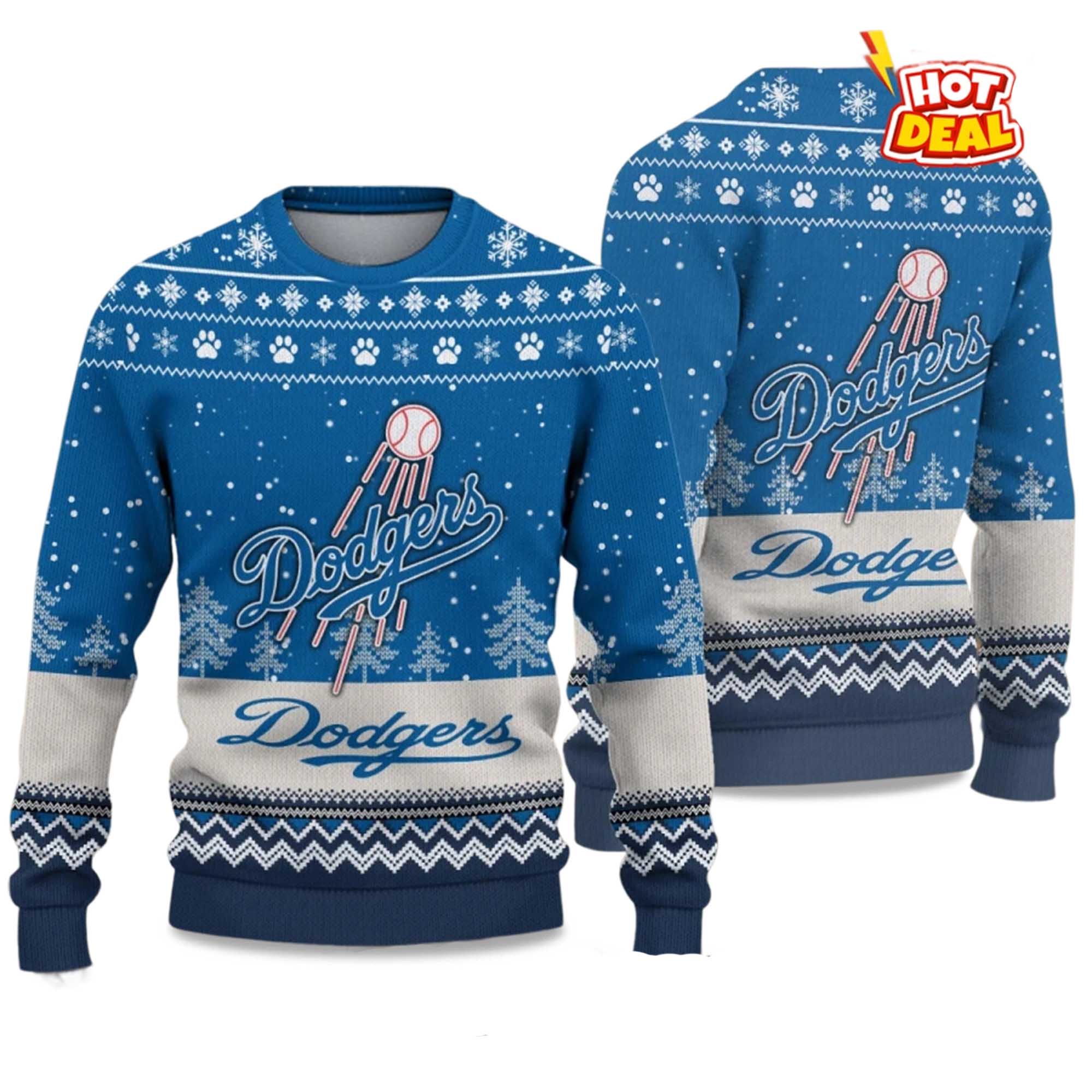 2025 LA Dodgers Ugly Christmas Sweater