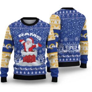 Alternative view of 2025 LA Rams Funny Santa Ugly Christmas Sweater - Grishko.com