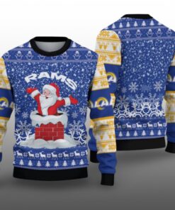2025 LA Rams Funny Santa Ugly Christmas Sweater 