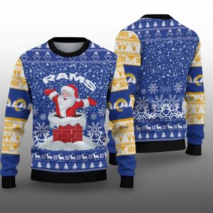 2025 LA Rams Funny Santa Ugly Christmas Sweater - Grishko.com