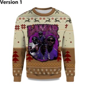 2025 Lamar Jackson Baltimore Ravens Ugly Sweater