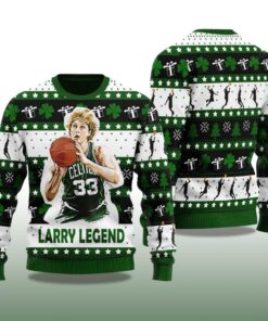 Alternative view of 2025 Larry Bird Basketball Christmas Ugly Sweater
