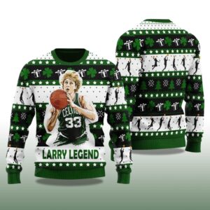 Alternative view of 2025 Larry Bird Basketball Christmas Ugly Sweater