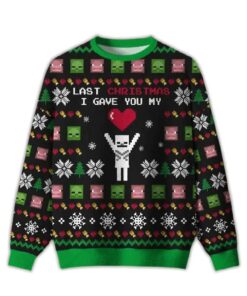 2025 Last Christmas I Give You My World Ugly Christmas Sweater