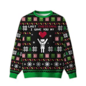 2025 Last Christmas I Give You My World Ugly Christmas Sweater